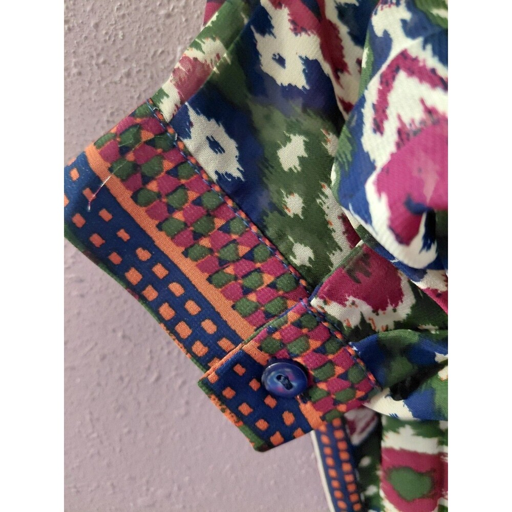 Jade Melody Tam Mixed Print Boho Preppy Mid Length Dress Size Small Vtg Style - Picture 2 of 12
